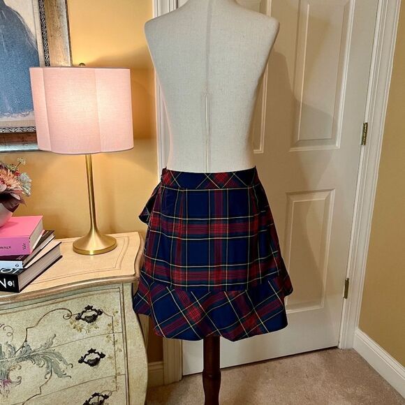 NWOT Women's Vineyard Vines Jolly Tartan Plaid Ruffle Taffeta Party Skirt Size 4 - Picture 3 of 3